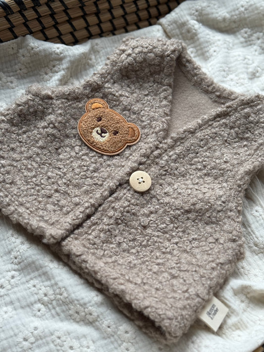 Teddy gilet | Taupe | Beertje