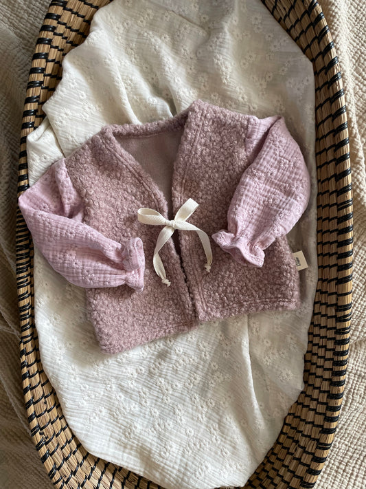 Teddy-gilet-Broderie-Oud-roze