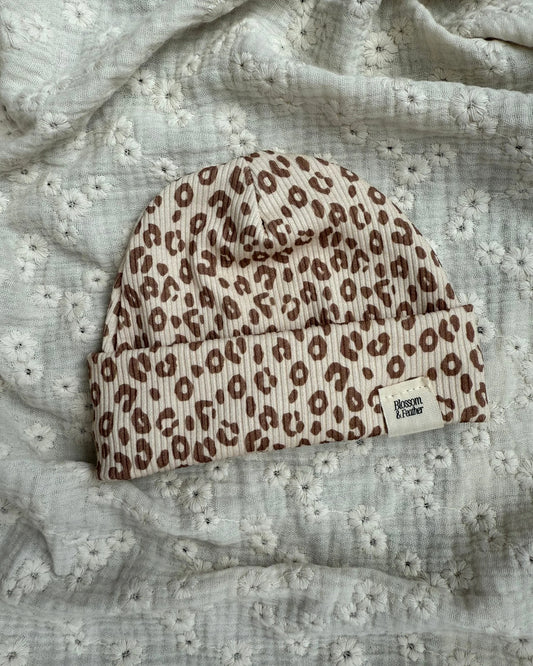 Beanie rib | Luipaard - Blossom & Feather