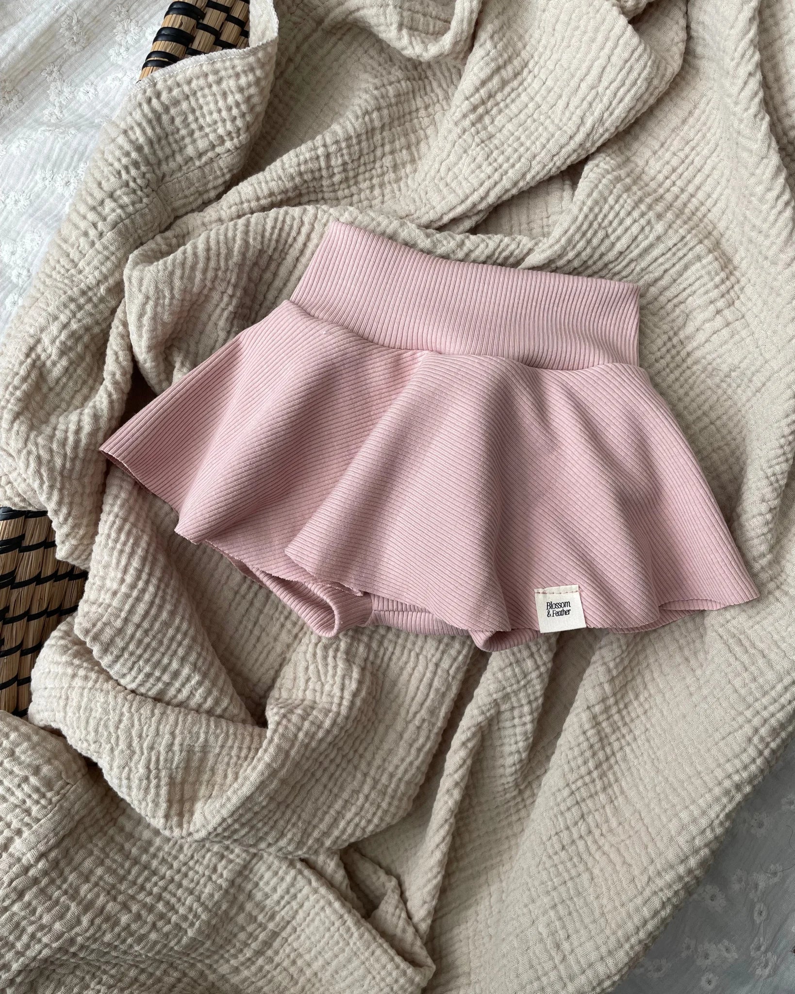 Bloomer rokje rib | Nude roze - Blossom & Feather