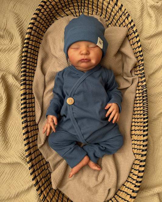 Boxpakje rib | Jeansblauw afbeelding 1 - Blossom & Feather