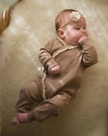 Boxpakje rib | Taupe | Kant afbeelding 1 - Blossom & Feather