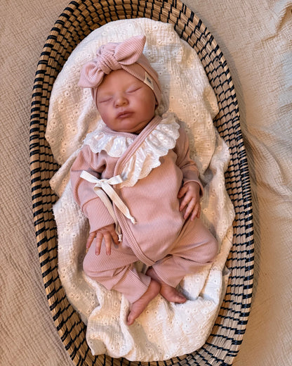 Boxpakje Rosa | Nude roze rib | Kanten kraag afbeelding 1 - Blossom & Feather