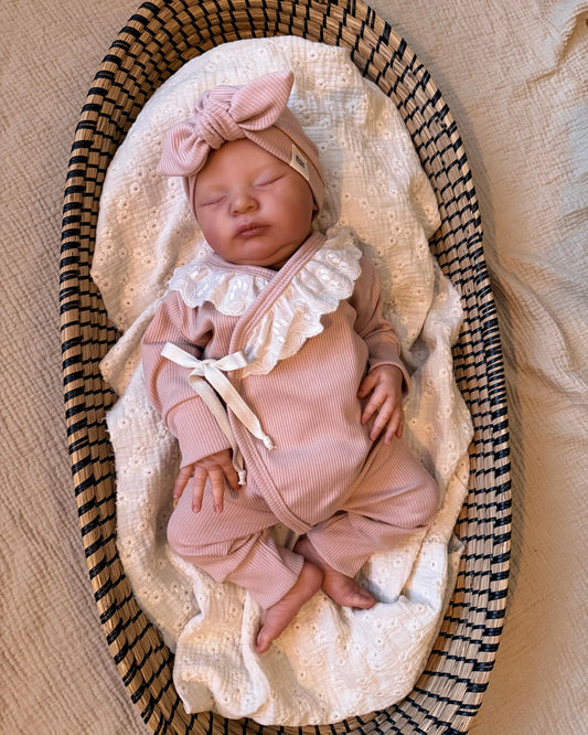 Boxpakje Rosa | Nude roze rib | Kanten kraag afbeelding 1 - Blossom & Feather