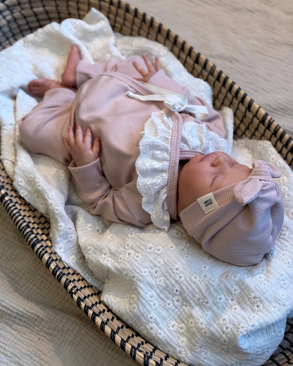 Boxpakje Rosa | Nude roze rib | Kanten kraag afbeelding 3 - Blossom & Feather