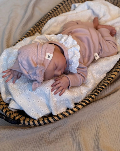 Boxpakje Rosa | Nude roze rib | Kanten kraag afbeelding 4 - Blossom & Feather