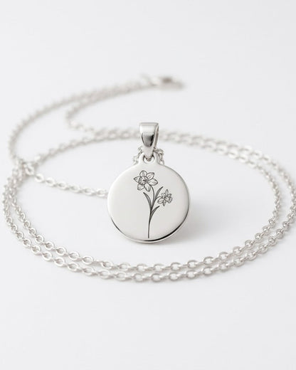 Collier fleur de naissance | Argent image 2 - Blossom & Feather