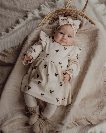 Jurkje rib | Strikjes | Ruffle afbeelding 1 - Blossom & Feather