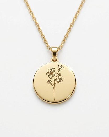Geboortebloem ketting | Goud afbeelding 3 - Blossom & Feather