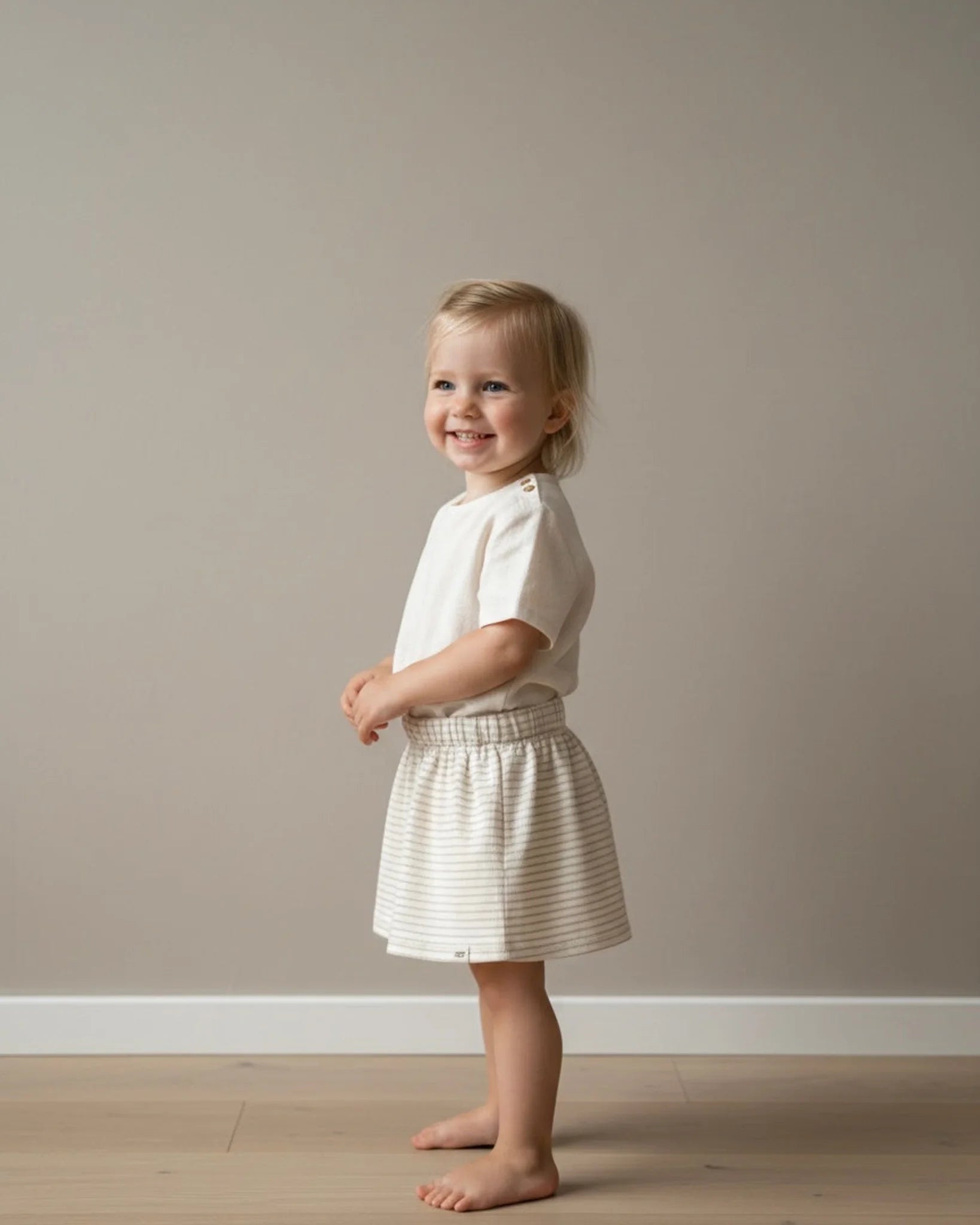 Rokje rib | Beige streepjes afbeelding 2 - Blossom & Feather