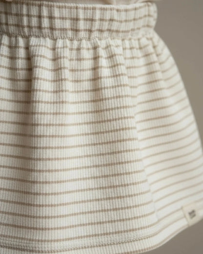 Rokje rib | Beige streepjes afbeelding 3 - Blossom & Feather