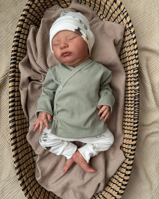 Overslagshirtje rib | Dusty Groen afbeelding 2 - Blossom & Feather