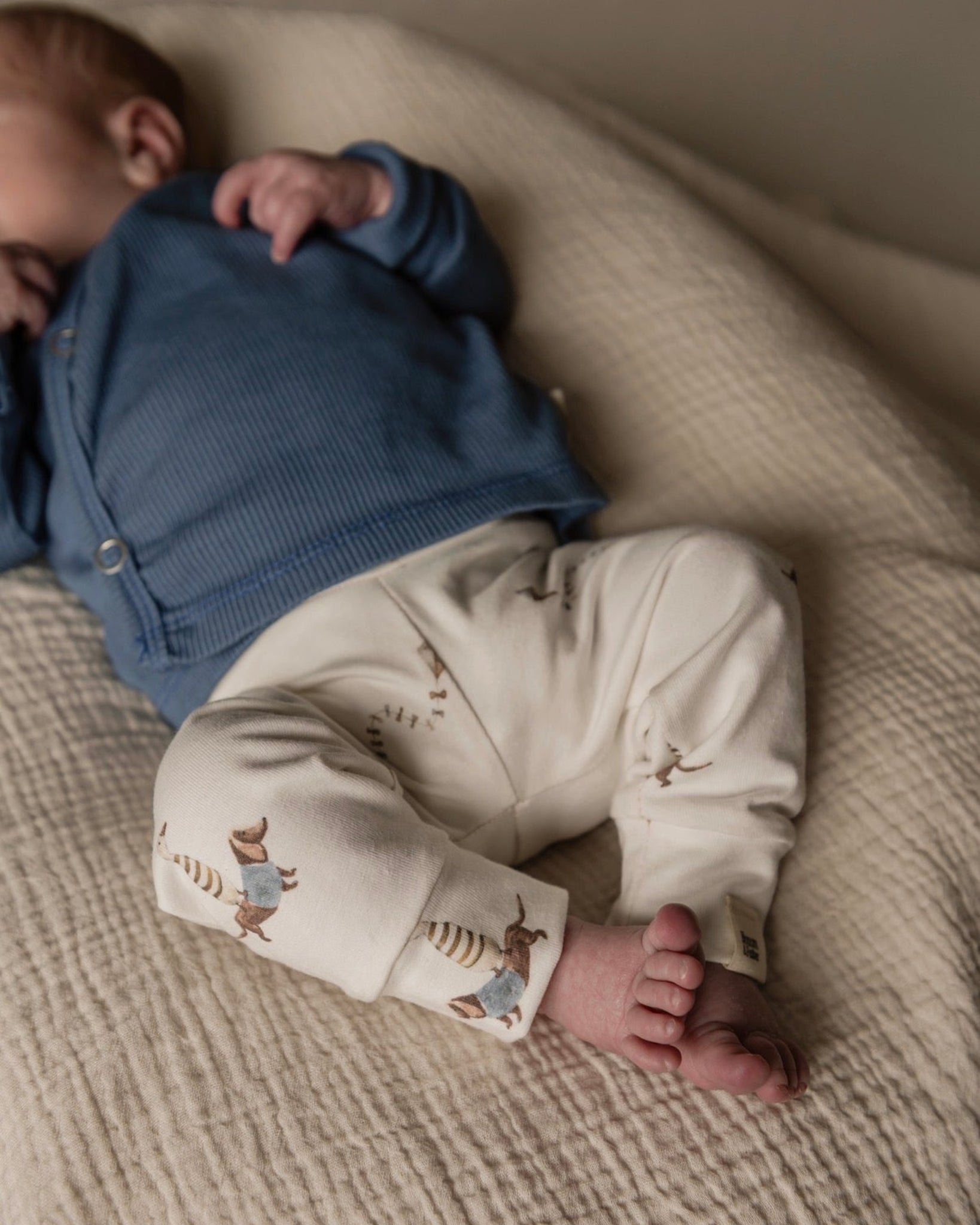 Overslagshirtje rib | Jeansblauw afbeelding 2 - Blossom & Feather