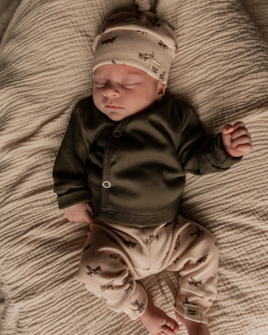 Overslagshirtje rib | Legergroen afbeelding 1 - Blossom & Feather