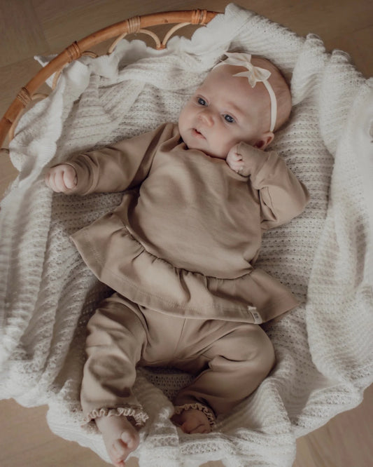 Peplum trui | Donker beige afbeelding 1 - Blossom & Feather