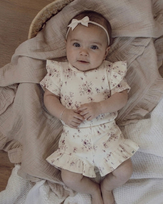 Shirtje rib | Kersenbloesem | Ruffle afbeelding 1 - Blossom & Feather