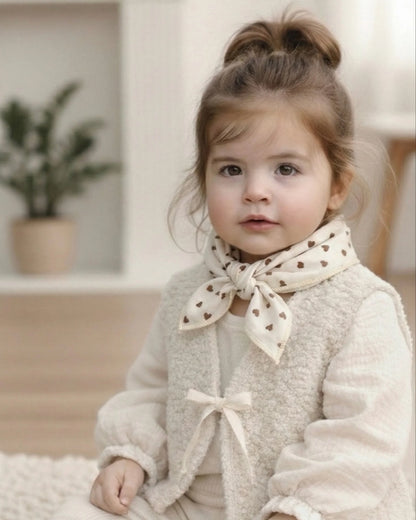 Bandana sjaaltje | Bruine hartjes . Op voorraad afbeelding 1 - Blossom & Feather