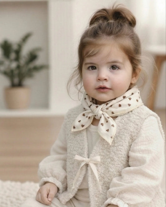 Bandana sjaaltje | Bruine hartjes . Op voorraad afbeelding 1 - Blossom & Feather