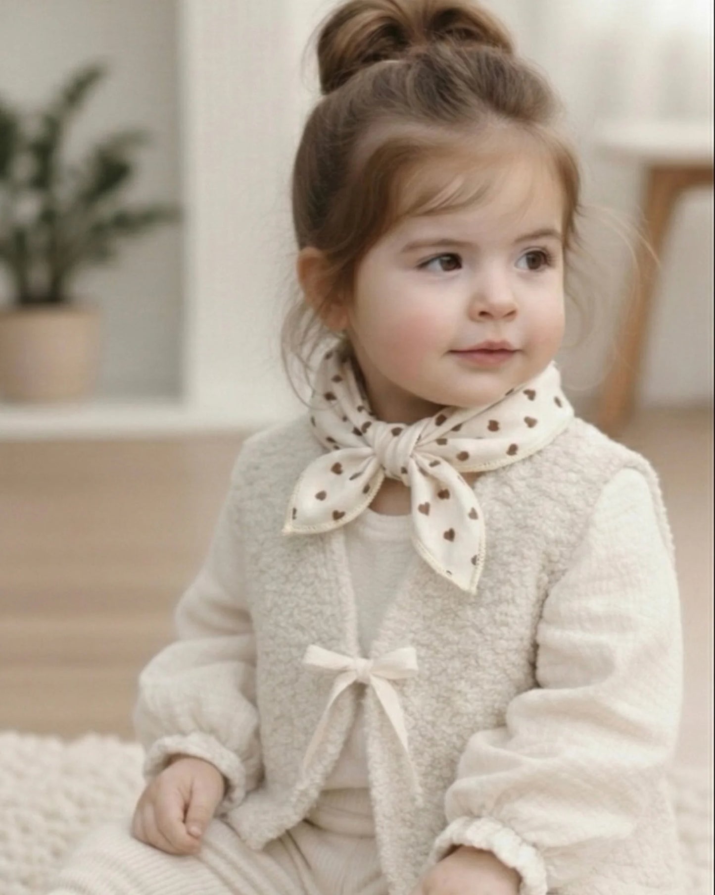 Bandana sjaaltje | Bruine hartjes . Op voorraad afbeelding 2 - Blossom & Feather