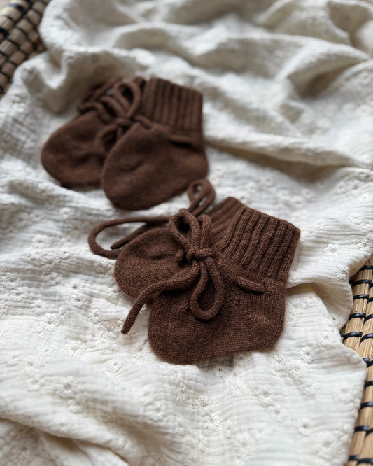 Slofjes | 100 % Merino wol | Bruin . Op voorraad afbeelding 2 - Blossom & Feather