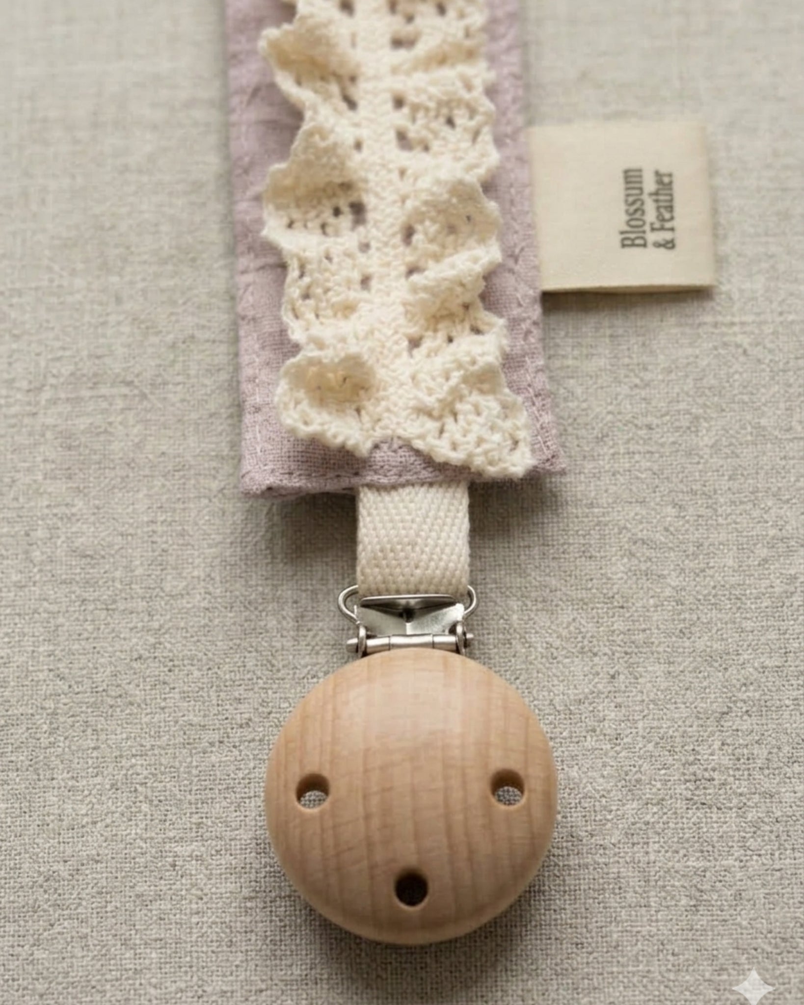 Speenkoord | Kant | Oudroze • Op voorraad afbeelding 3 - Blossom & Feather