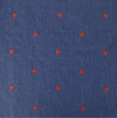 Denim Geborduurde hartjes