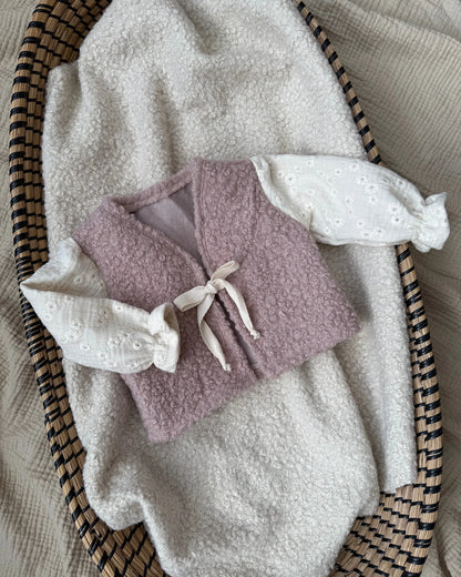 Teddy gilet | Broderie | Oudroze afbeelding 1 - Blossom & Feather