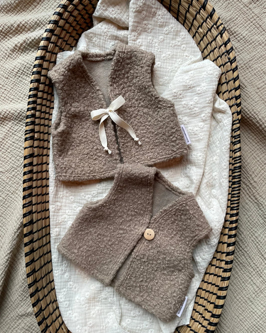 Teddy gilet | Taupe - Blossom & Feather