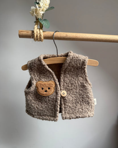 Teddy gilet | Taupe | Bear image 1 - Blossom & Feather