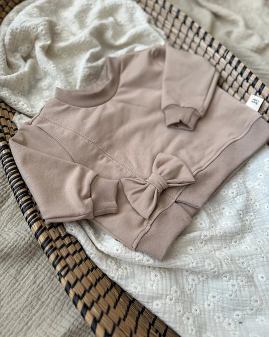 Trui met strik | Donker beige afbeelding 2 - Blossom & Feather