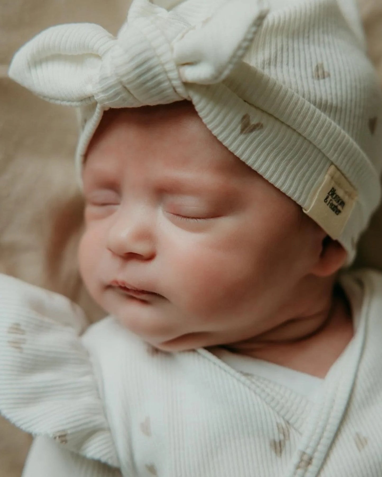 Turban mutsje rib | Hartjes - Blossom & Feather