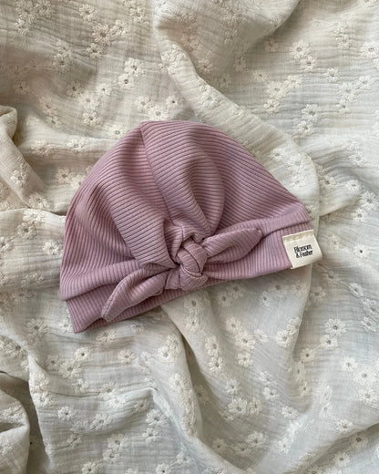 Turban mutsje rib | Oud roze afbeelding 1 - Blossom & Feather