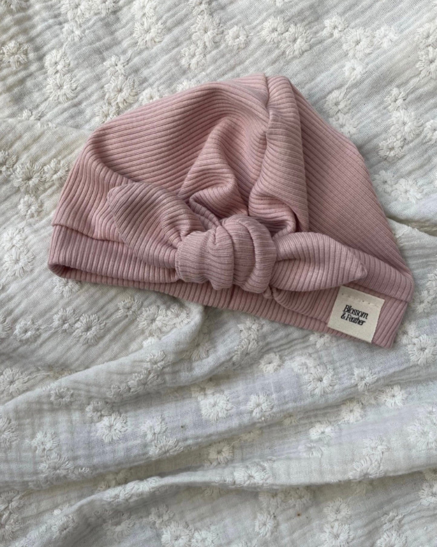 Turban mutsje rib | Nude roze afbeelding 3 - Blossom & Feather