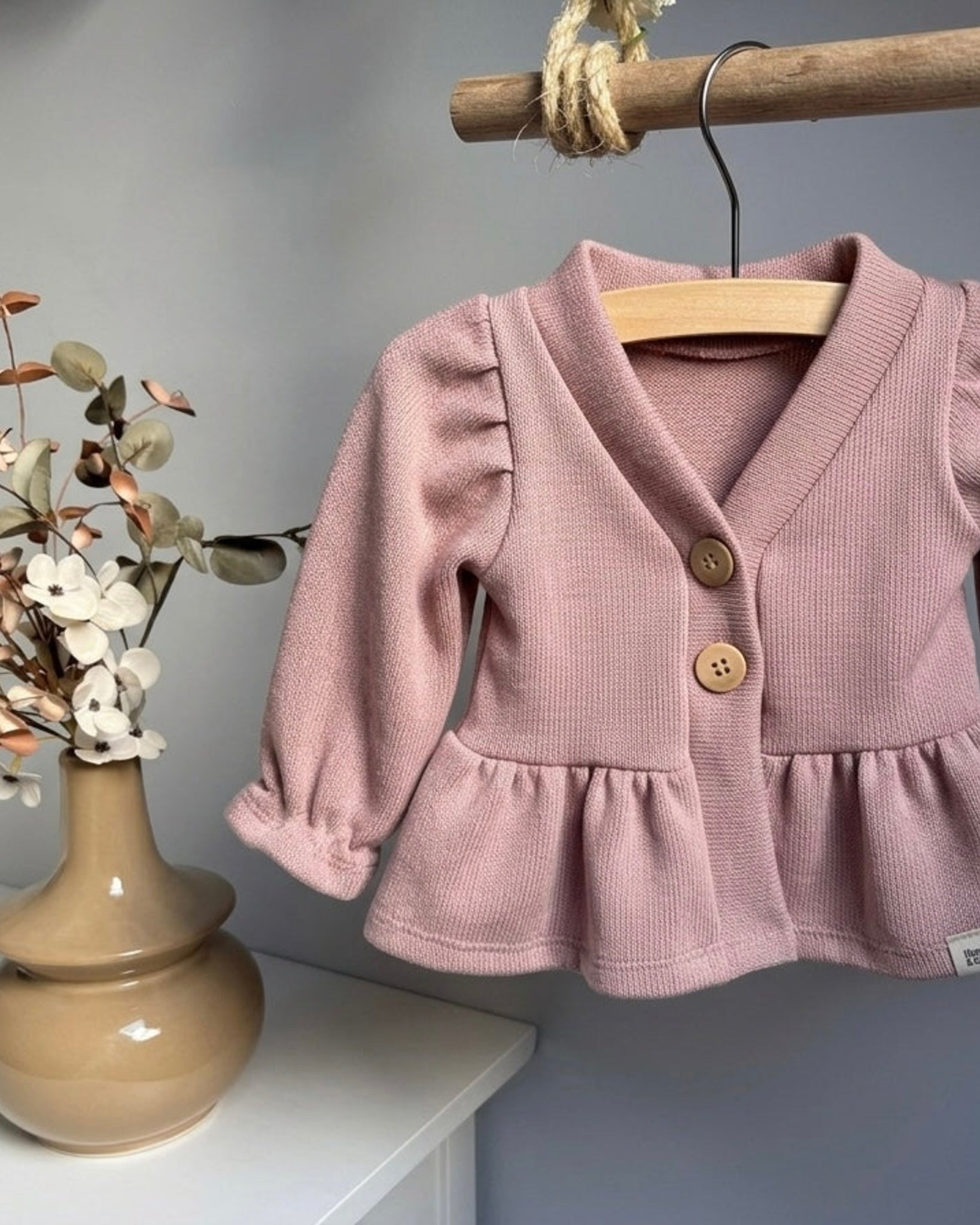 Vestje | 100% Baby knit | Oudroze - Blossom & Feather