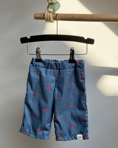 Wide leg | Geborduurde hartjes afbeelding 1 - Blossom & Feather