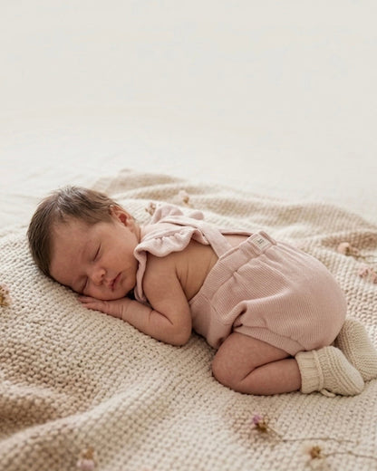 Zomer romper rib | Ruffle | Nude roze afbeelding 1 - Blossom & Feather