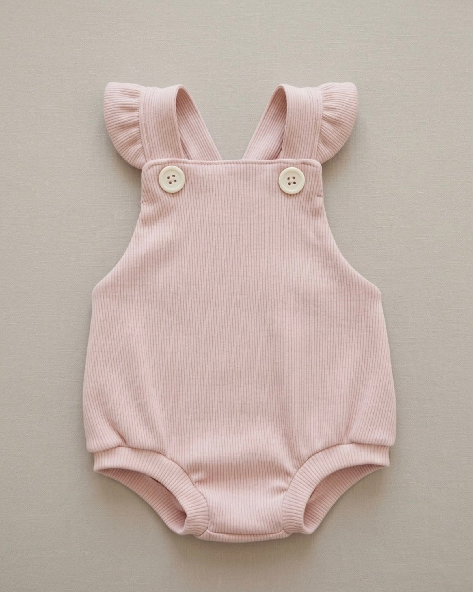 Zomer romper rib | Ruffle | Nude roze afbeelding 2 - Blossom & Feather